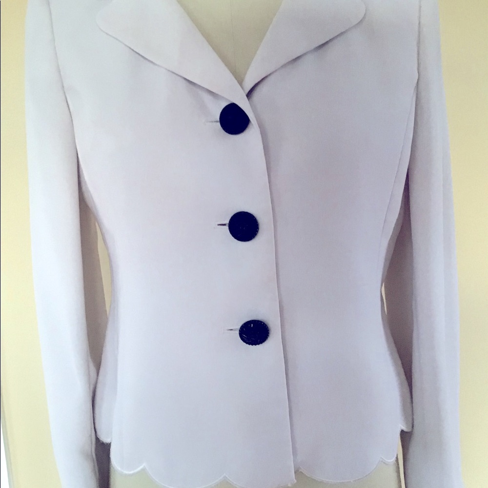 White Dress Jacket with Black buttons